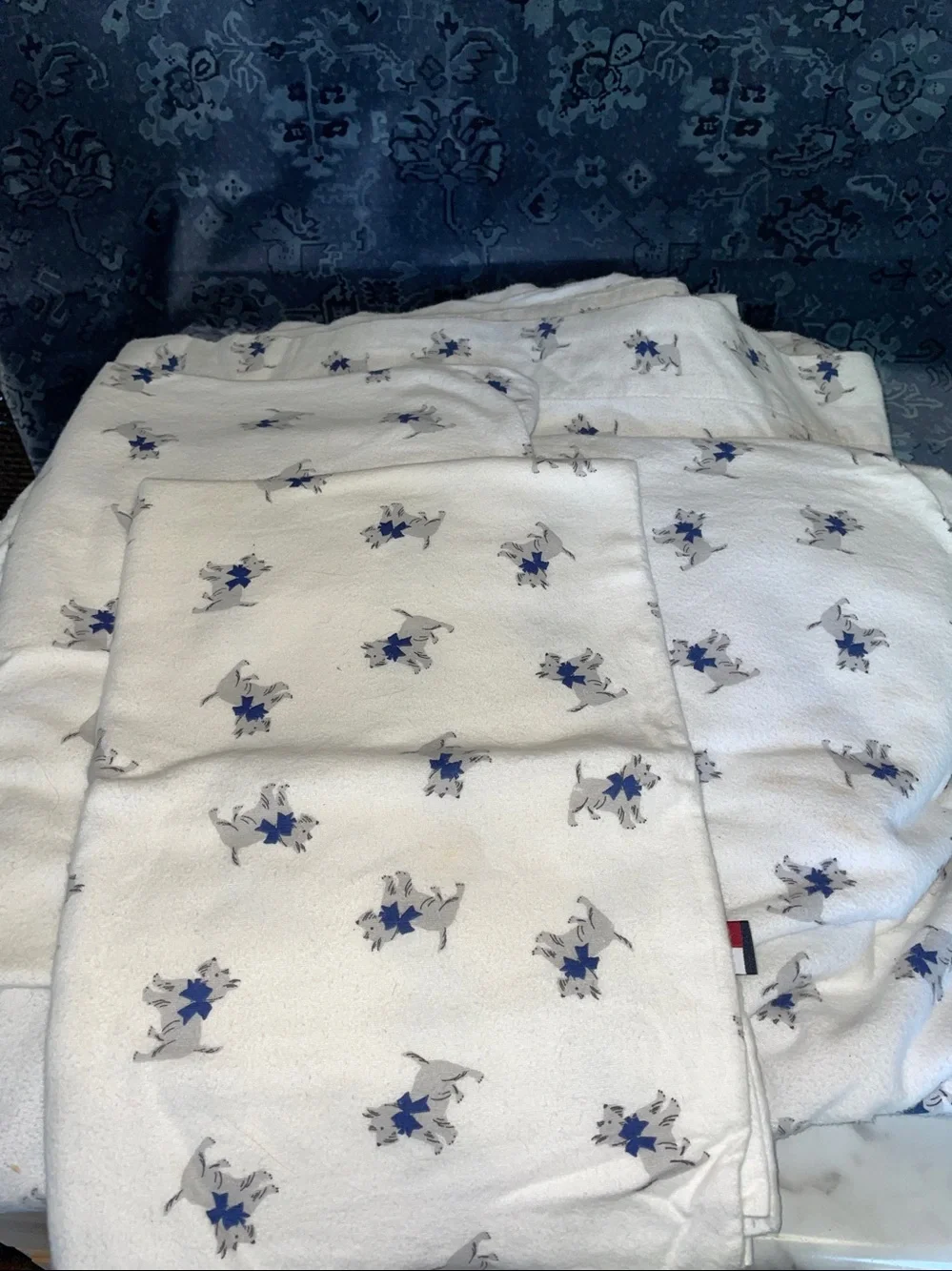 Tommy Hilfiger Scottie Dog Print FULL  DOUBLE Sheet Set - sheets